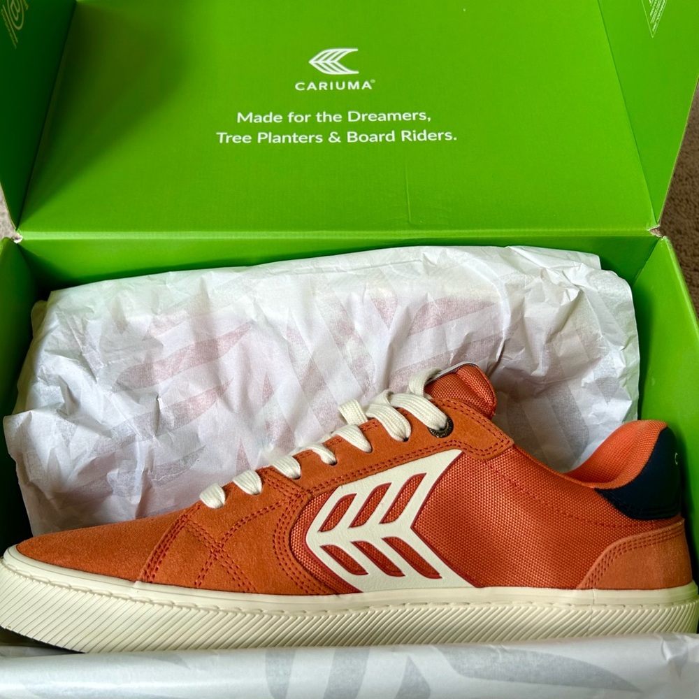 Cariuma Men's CATIBA PRO 2.0 Suede and Cordura Orange Sneakers